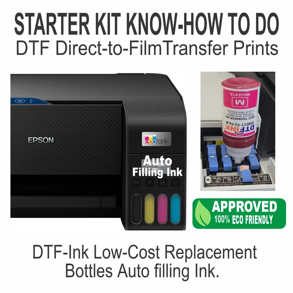 Epson Printer with DTF ink plus Heat Press 12"x15" T-Shirt Maker Bundle A+ - Image 4 of 4