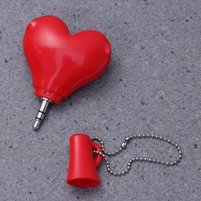 Red Heart Design Earphone Splitter Reusable Headphone Jack for Music Sharing - Image 1 of 4