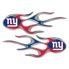 New York Giants 2-Piece Sticker Decal Set, Micro Flame Design, Drip Molded...