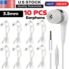 10 Pack Super Bass Headset 3.5mm In-Ear Earphone Stereo Earbuds Headphone Wired