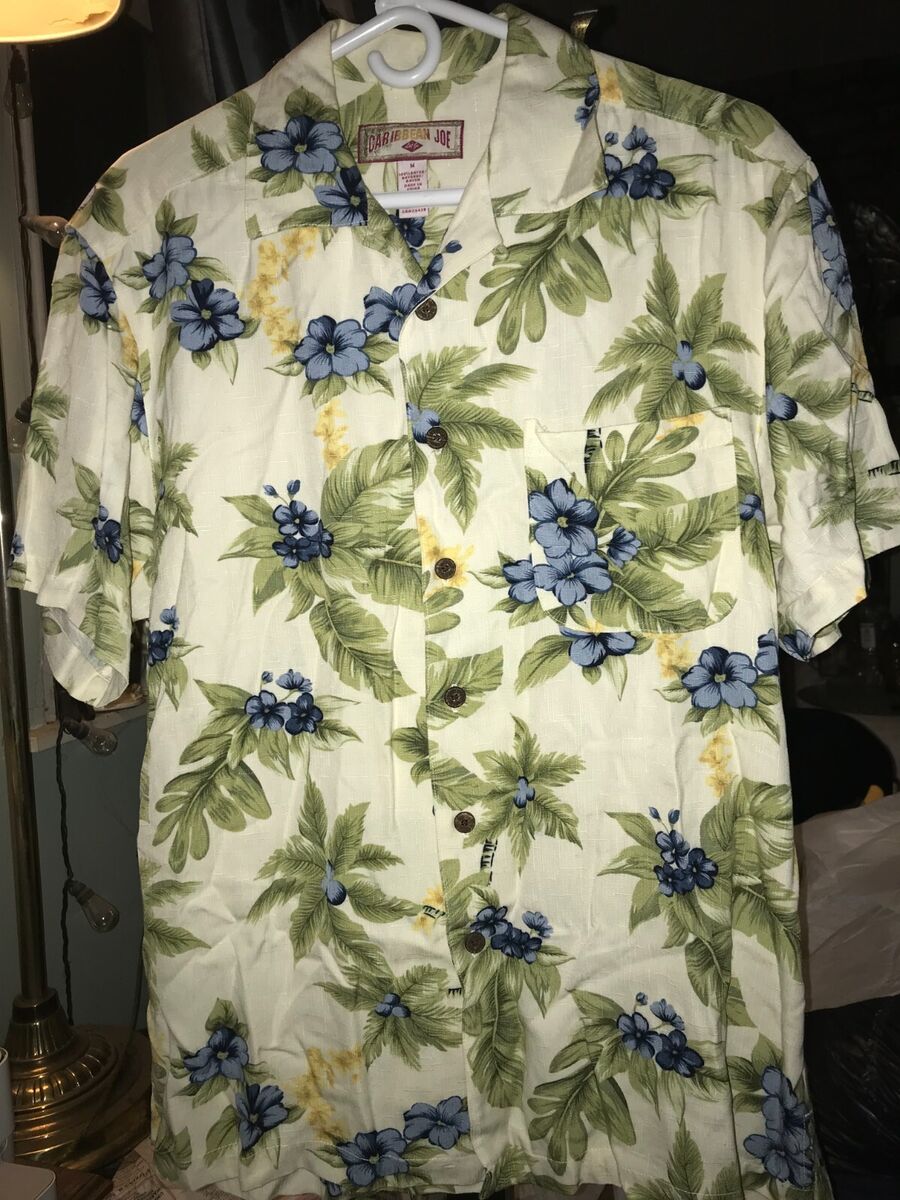 CARIBBEAN JOE Rayon HAWAIIAN SHIRT Men's M BLUE/YELLOW/GREEN CARIBBEAN JOE Rayon HAWAIIAN SHIRT Men's M BLUE/YELLOW/GREEN