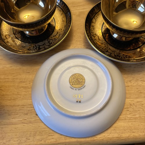 Rudolf Wachter Demitasse Gold /Black Cup /Saucer Set Of 8 Estate Heirloom Rare - Picture 11 of 23