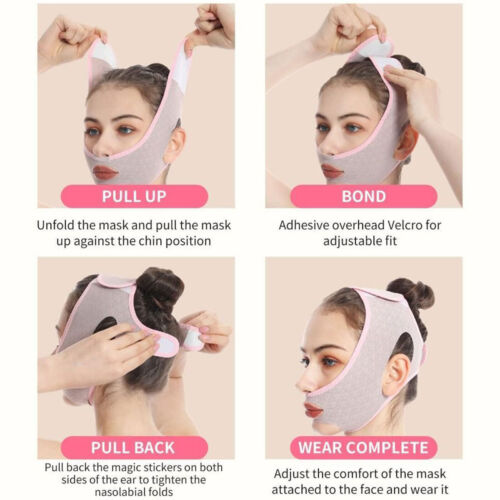 Face Lifting Band Facial Slimming Belt Facial Cheek V Shape Neck Strap Face Line - Picture 11 of 14
