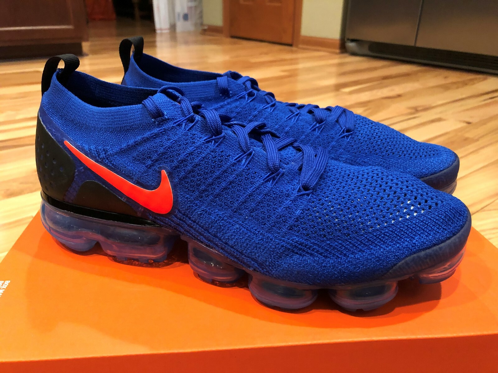 Nike Air VaporMax Flyknit Racer bluee Total Crimson Black Nike Air VaporMax Flyknit Racer bluee Total Crimson Black
