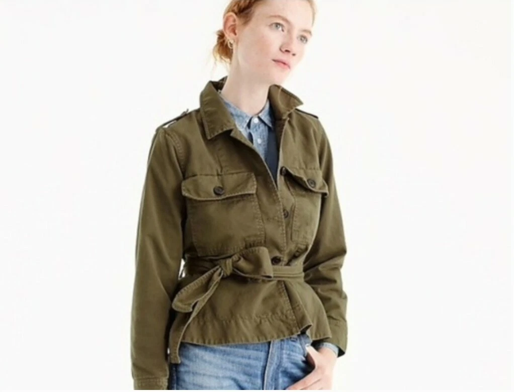 NWOT J.crew Cropped Army Green Fatigue Jacket in XXS eBay