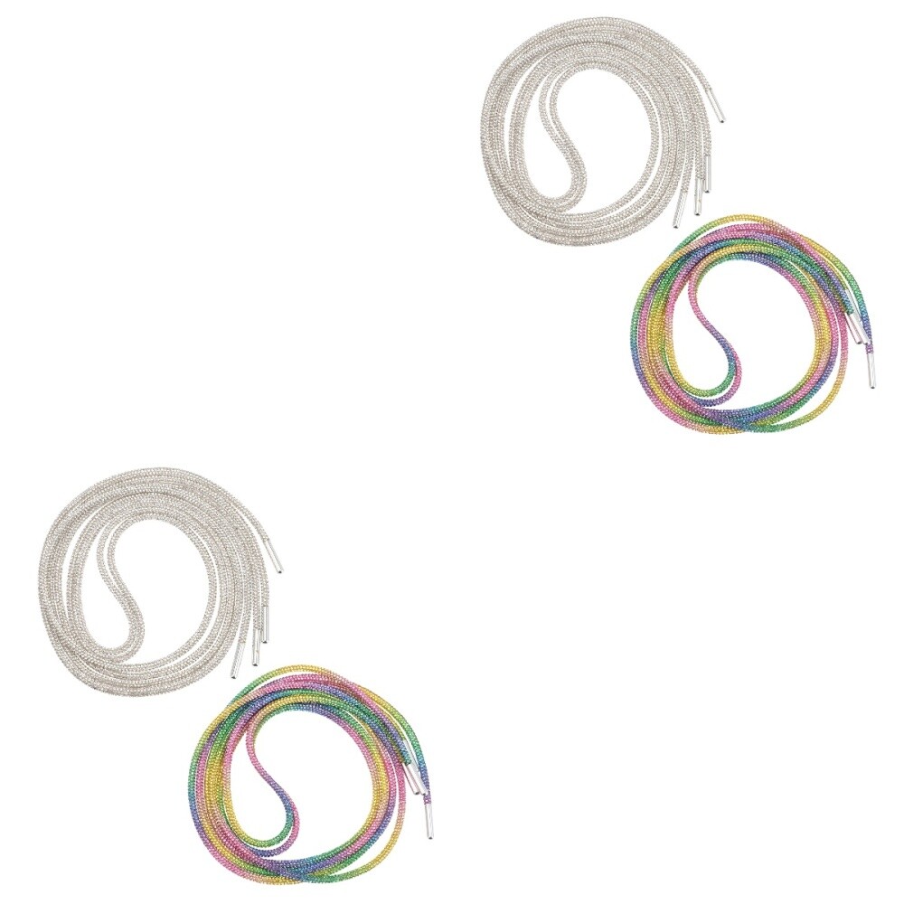 APL 4 paia lacci per scarpe da bambino glitter lacci Bling