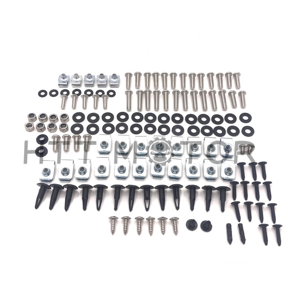 HTTMT Complete Silver Fairing Bolt Kit – Body Screws For 2007-2008 Yamaha YZF R1