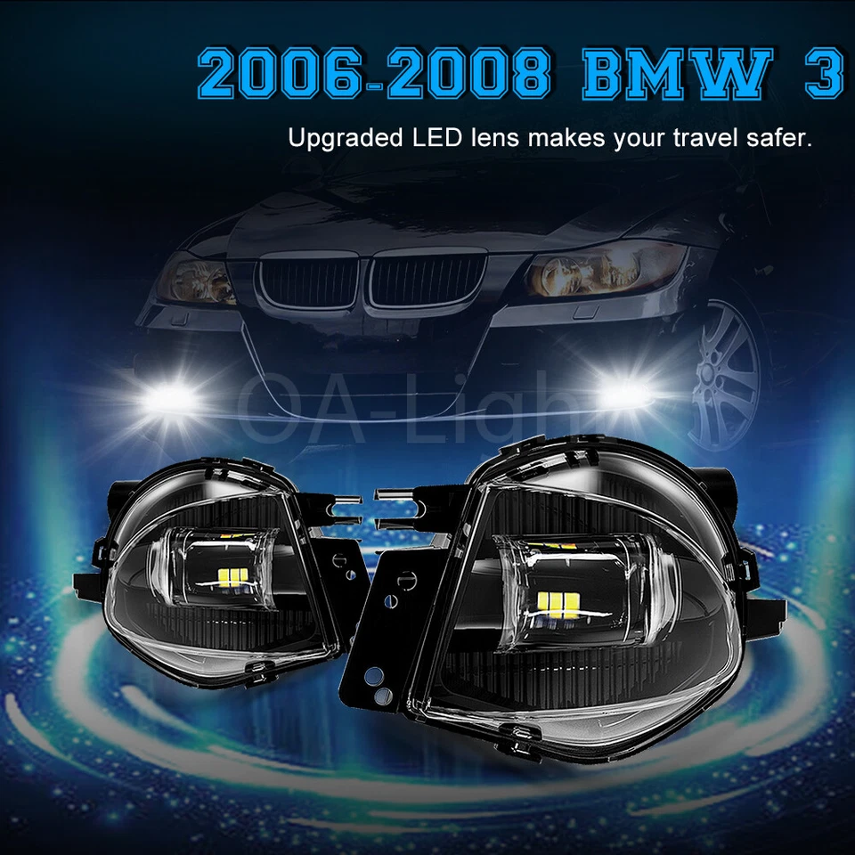 Светодиодные противотуманные фары подходят для 2006 07 08 BMW E90 E91 325i 330i 328i бампер лампы для седана - Изображение 2 из 4