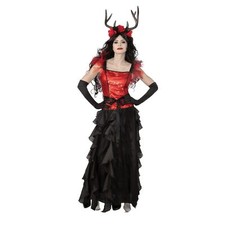 Cascading Womens Adult Black Witch Vampire Halloween Costume Skirt