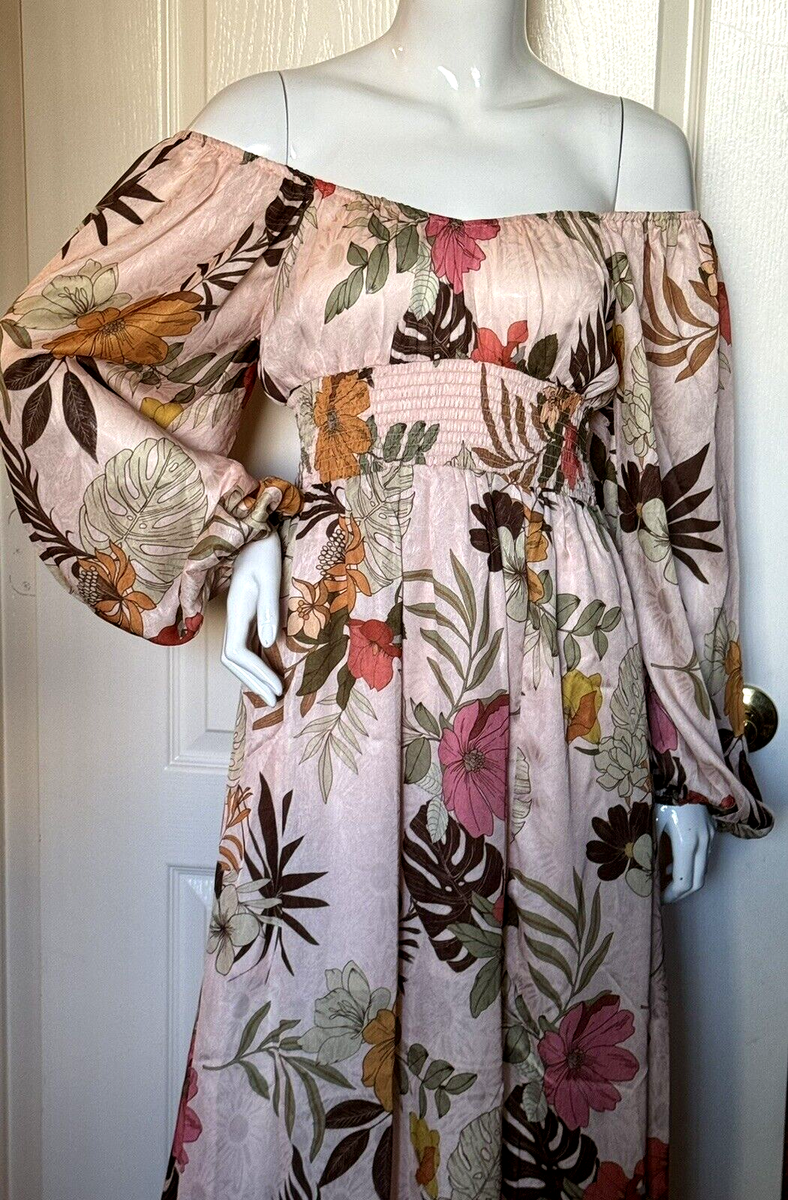Nordstrom NSR Floral Print Off Shoulder Maxi Dress Sz XS *972 | eBay