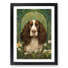 English Springer Spaniel Nouveau No.2 Framed Canvas Wall Art Print Picture