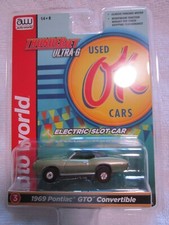 AUTOWORLD HO SLOT CAR OK USED CARS THUNDER-JET ULTRA G 69 PONTIAC GTO CON/ GREEN