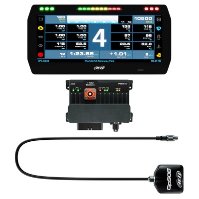 AiM PDM08 Advanced PDM/Datenlogger - mit 2 m GPS + 10 Zoll Displayoption