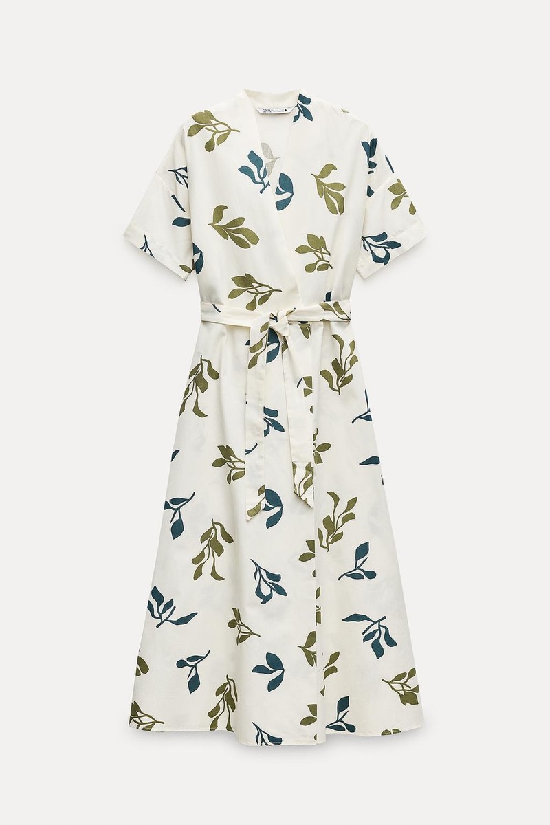 サラ　0724 ZARA NWT WOMAN SS24 PRINTED SHORT DRESS ZW COLLECTION LIGHT
