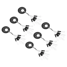 600Pcs Fishing Bobber Beads Stoppers 6 in 1 Float Sinker Stops Cylinder S, Black