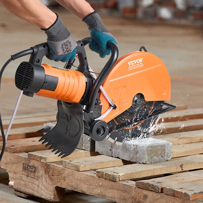 VEVOR Scie à béton électrique 356 mm coupe-scie humide/sèche pompe à eau et lame