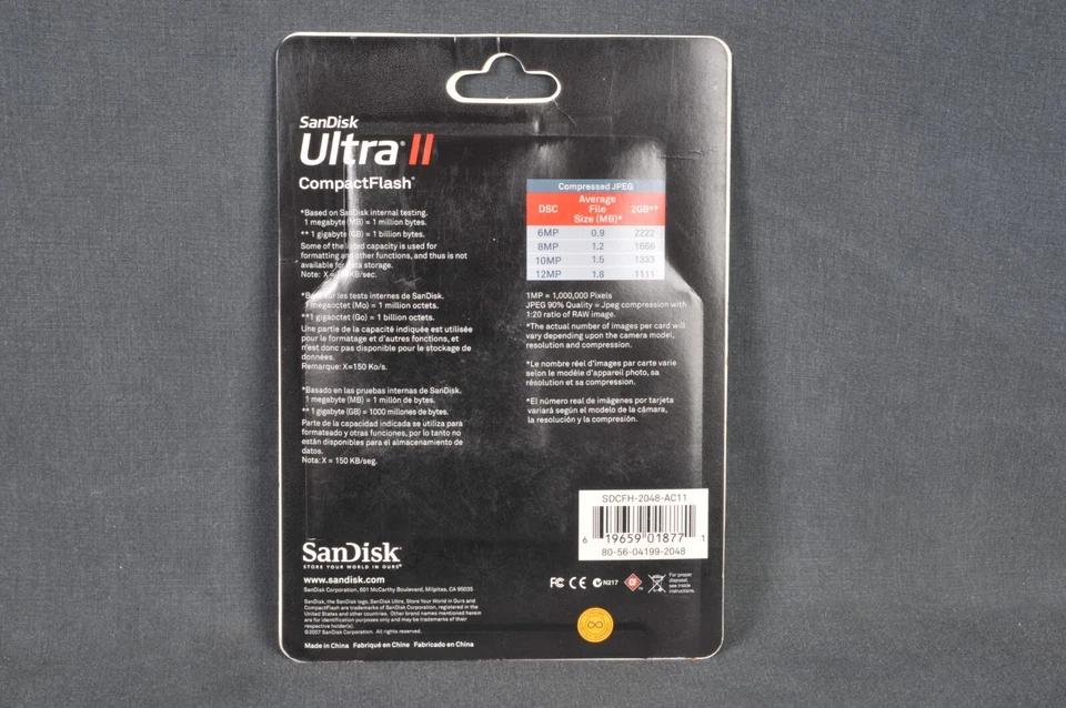 SanDisk Ultra II 2.0 GB SD Compact Flash Memory Card SDCFH-2048-AC11 - Image 2 of 2
