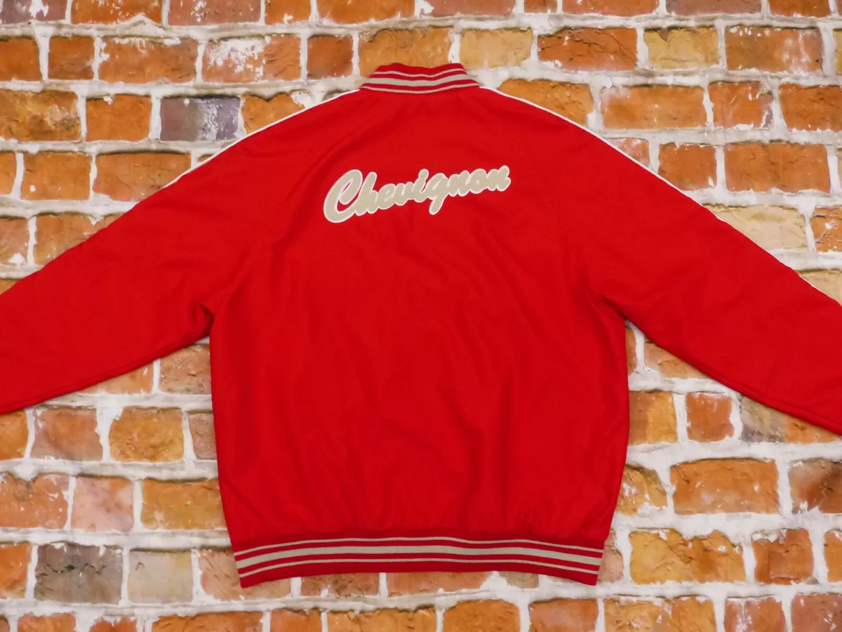 Chevignon 57 Vintage Bomber Jacket Handwriting Fire Red Size: XL