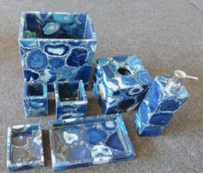 Blue Agate Stone bathroom Set Bathroom accessories Luxury bathroom set