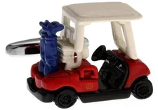 Golf Cart Pair Cufflinks US Open Golfer Wedding Fancy Gift Box & Polishing Cloth