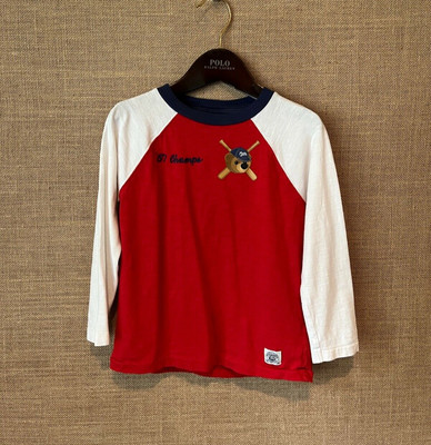 Red Polo Bear Baseball Raglan 