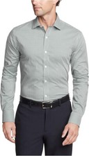 Tommy Hilfiger Men's Dress Shirt Slim Fit Twill , 17.5 in, Hunter Green, 34-35
