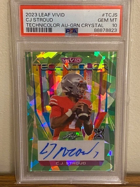 CJ Stroud Leaf Vivid Technicolor Autographs #TCJS Green Crystal