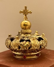 3,5 CM Krone für Santi Imperial Messing Madonna Rosenkranz Maria Statue Ihs