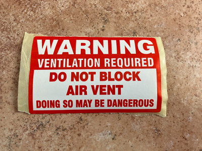 Lüftungsventilator ''Nicht blockieren'' Warnschild Boot Sicherheitssystem Marine