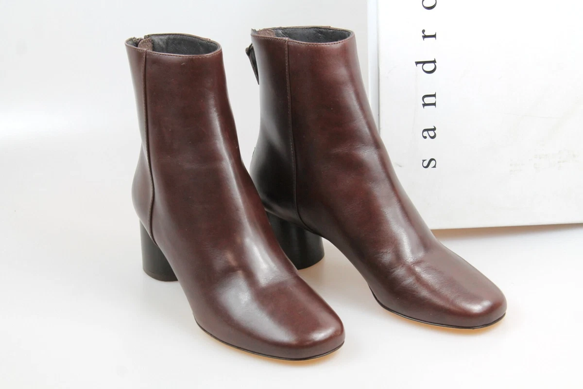 SANDRO Camilla Shoes Women s EU 38 UK 5 Leather Ankle Boots Zip