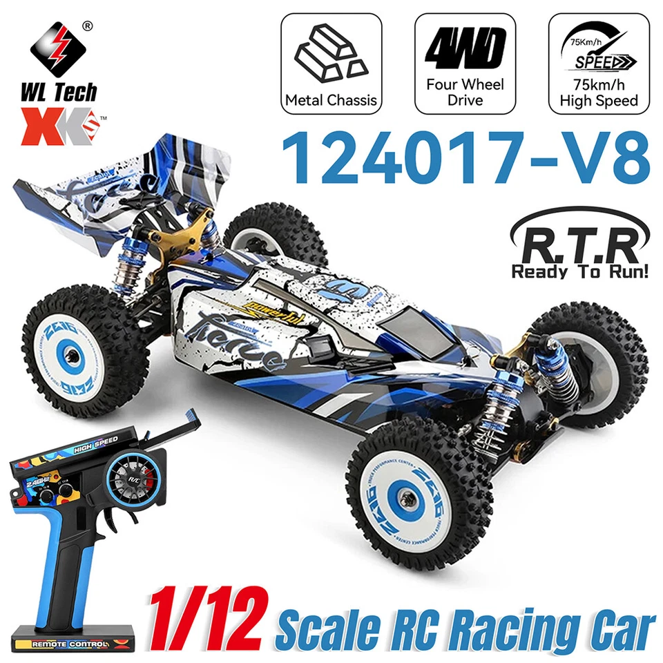 WLtoys 124017-V8 RC 1/12 2.4G 4WD 75km/h Brushless  Metal Chassis RTR Racing Car - Image 4 of 4