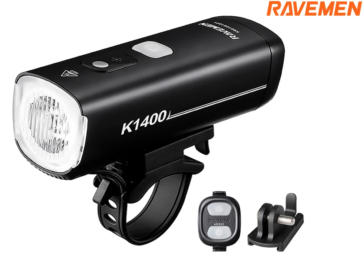 Ravemen Bike Front Light Bicycle Headlight Mount Wireless Rechargeable 4000mAh