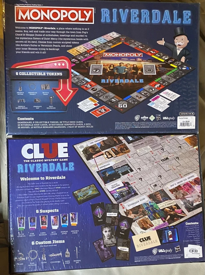 SET NEW IN PLASTIC USAopoly CW TV Show Riverdale Edition MONOPOLY & EX CLUE GAME - Image 2 of 4
