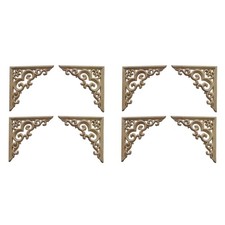 8PCS Unpainted Wooden Mouldings Decal European Wood Appliques for Furniture6374