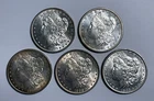 Five US $1 Pre 1921 Morgan Silver Dollars, 1880-O, 1881-S, 1889, 1896 & 1898