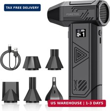 Foretoo Compressed Air Duster,130000RPM Super Power LED Display Electric Air Dus