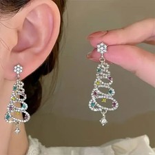 Christmas tree earrings dangle Fashion Jewelry Costume