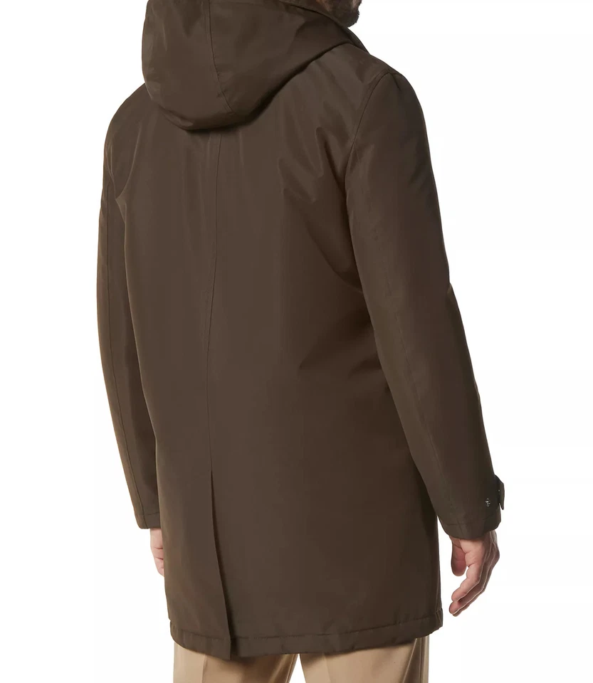 Andrew Marc Men's Olive Merrimack City Rain Topper With Removable Hood Size M - Image 2 of 4