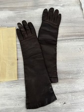 Vintage Grandoe Italy Dark Brown Long Gloves Size 6.5  6 