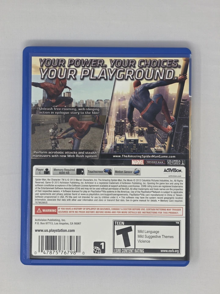 The Amazing Spider-Man 2013 PlayStation Vita PS Vita probado funcionando completo Foto 2 de 4