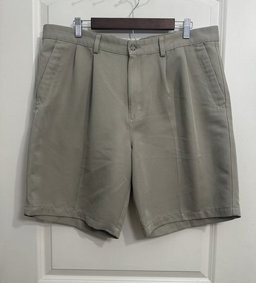 Dockers Golf Men's Beige Pleated Golf Shorts 38W 100% Polyester Twill