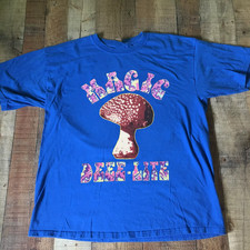 Sampladelic Dewdrops in the Garden Deee-Lite Blue T Shirt Full Size S-5XL