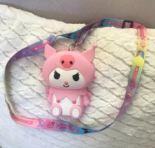 Sanrio Kuromi Large 3D Silicone Bag with Zipper  Adjustable Strap Pink