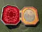 Antique Civil War Era Octagonal Union Case Ambrotype Portrait of Couple