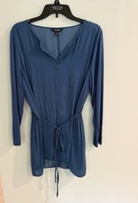 Simply Vera Vera Wang Women's Blue Tunic Top XL Preowned Excellent Condition
