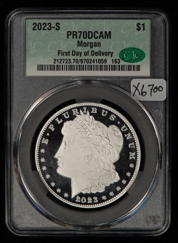 2023-S $1 Morgan Silver Dollar Proof Coin - CACG CAC PR 70 DCAM - SKU-X6700
