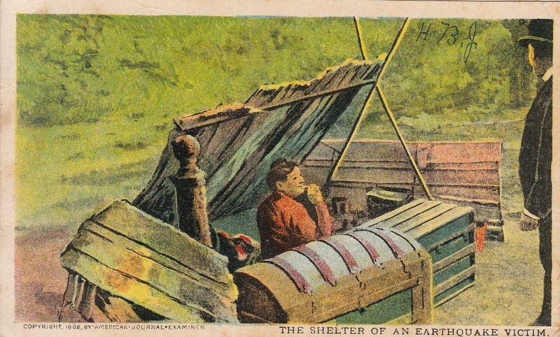 California Earthquakes, 2, 1906 & 1994, LA/Home & San Francisco-Woman in Shelter