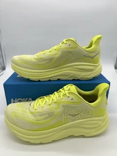 Hoka One One Clifton 10 Running Shoes Size 12 D Yellow Green 1162030 NSS