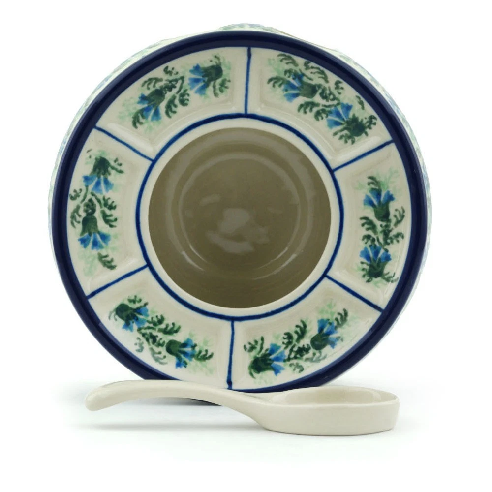 6" Heater with Candle Holder - Blue Bell Wreath - Thumbnail 3