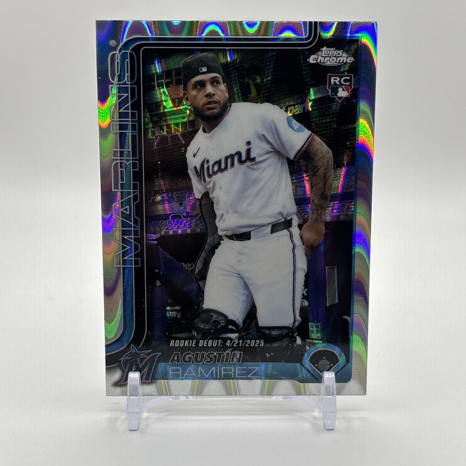 2025 Topps Chrome Update - Rookie Debut Agustin Ramirez # RayWave Refractor (RC)
